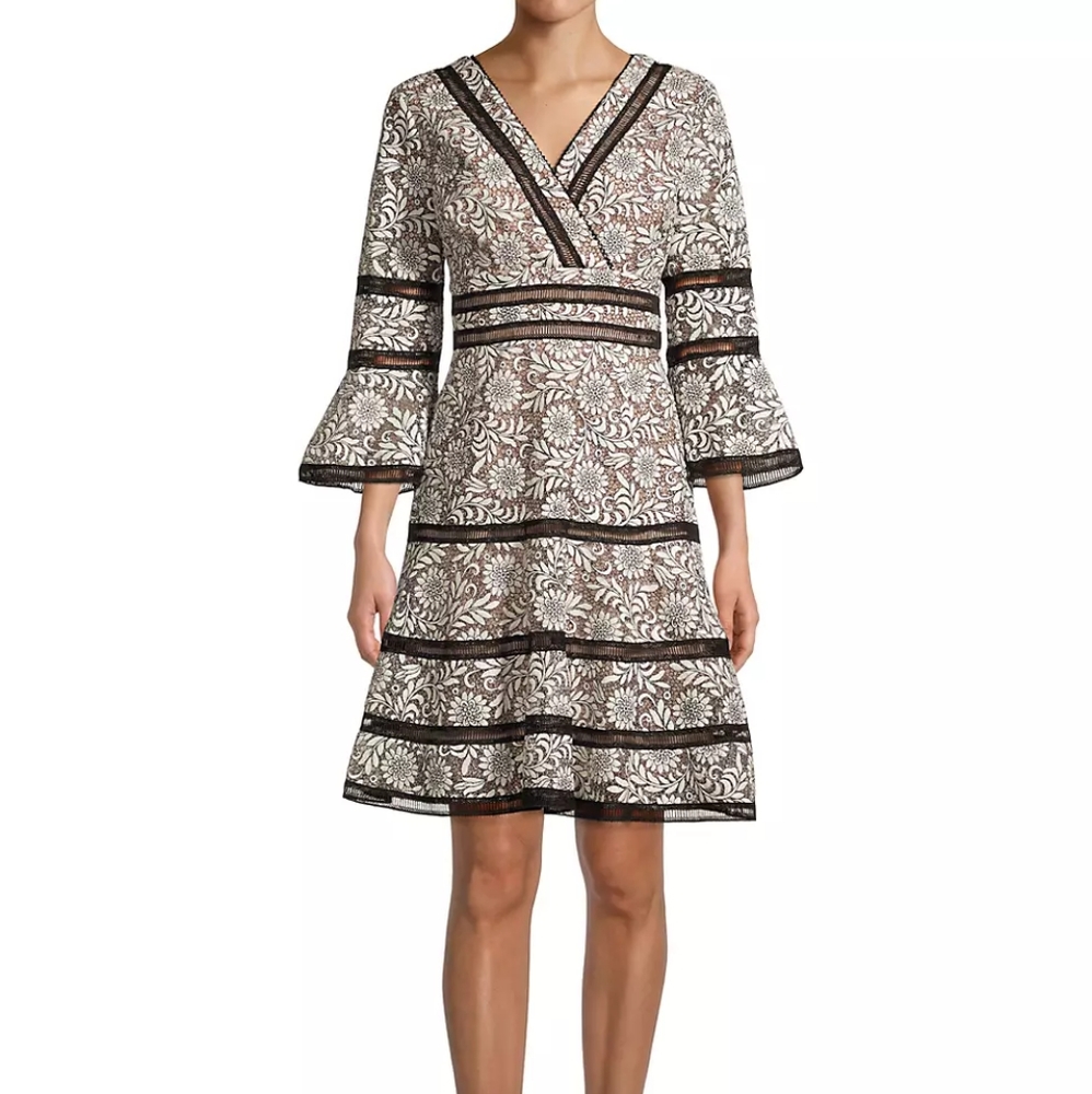 SHANI Surplice Neckline Lace Dress - Picture 2 of 6